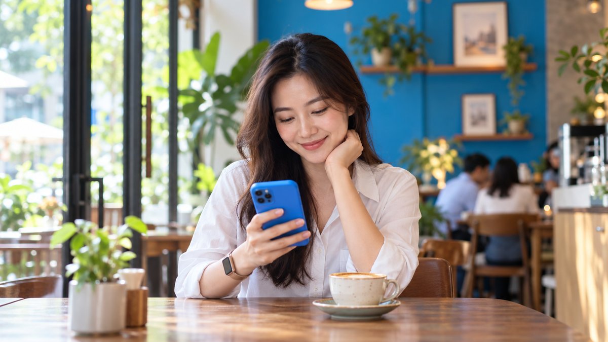 Khách hàng đọc tin nhắn Zalo ZNS cho cửa hàng điện thoại báo máy đã sửa xong